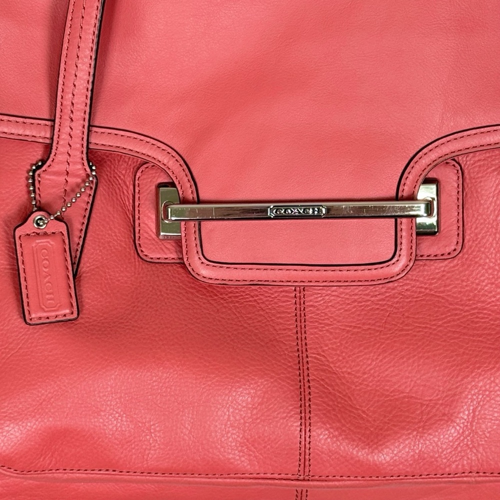 Coach Taylor Leather Marin Flap Satchel Coral Pink F26781 - Picture 5 of 16